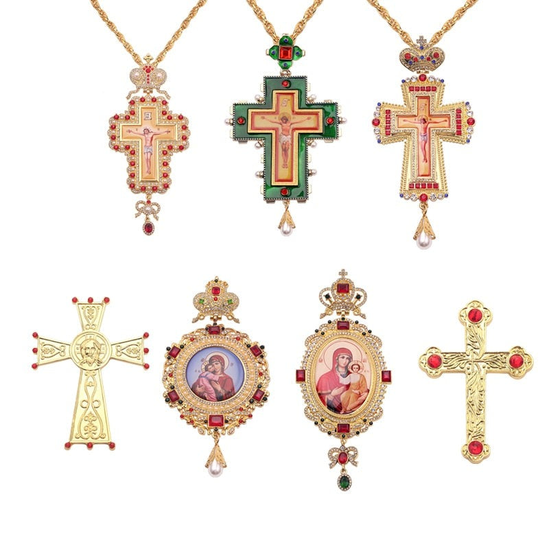 Holy Cross Necklace 8 Byzantine Style Amulets