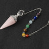 Natural Stone Pendulum for Dowsing & Divination with 7 Chakra Chain