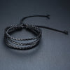 Braided Wrap Leather Bracelets for Men 4Pcs/Set