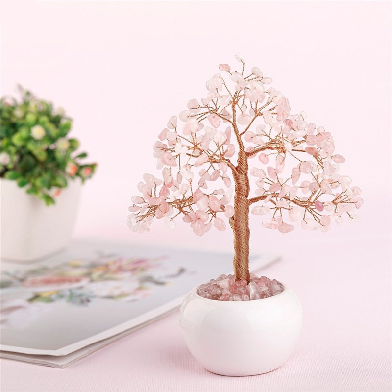 Crystal Feng Shui Money Tree w/ Ceramic Base