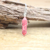 Natural Crystal Wire Wrap Bullet Point Hexagonal Pendulum with Silver Chain