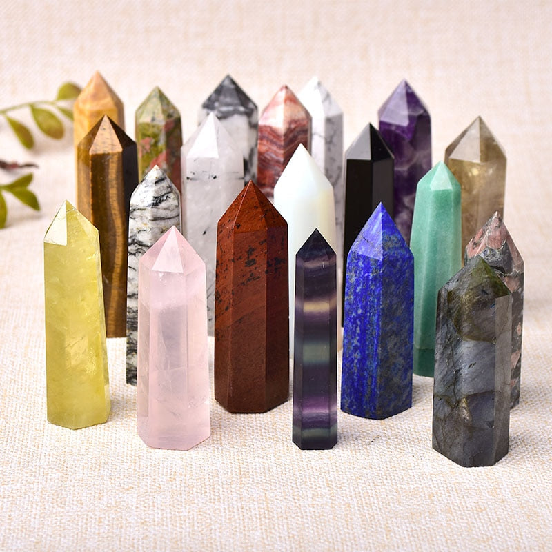 Natural Crystal & Stones Point Wand