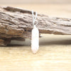 Natural Crystal Wire Wrap Bullet Point Hexagonal Pendulum with Silver Chain