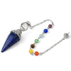 Natural Stone Pendulum for Dowsing & Divination with 7 Chakra Chain