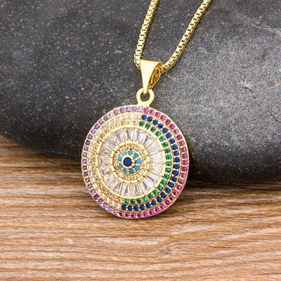 Evil Eye Crystal Pendant Necklace