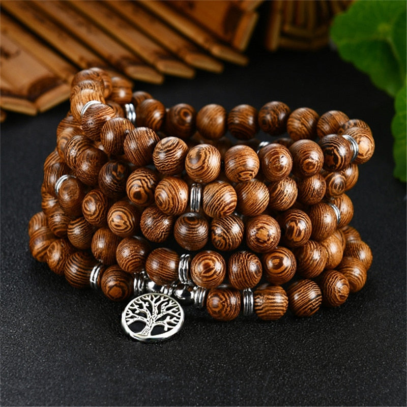 108 Prayer Bead Mala Handmade From Natural Sandalwood