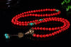 108 Mala Buddhist Prayer Beads Red Pine Stone Handmade