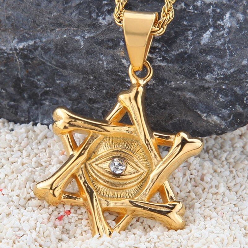 Eye of God Symbol Stainless Steel Pendant Necklace