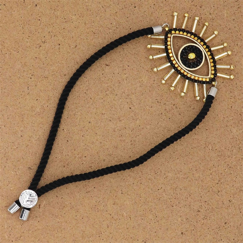 Handmade Woven Beaded Evil Eye Bracelet