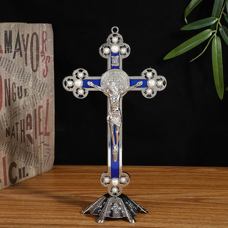 Jesus on the Holy Cross Standing Ornament for Home Altar