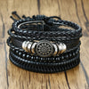 Braided Wrap Leather Bracelets for Men 4Pcs/Set