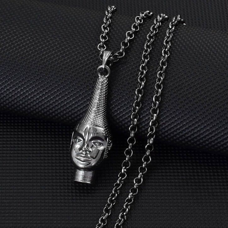 Portrait of Queen Mother Idia of the Benin Empire Mask Pendant Necklace