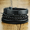 Braided Wrap Leather Bracelets for Men 4Pcs/Set