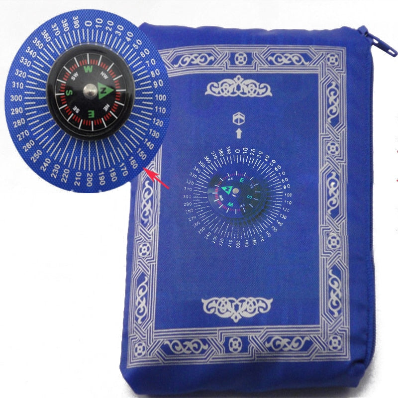 Portable Prayer Mat w/ Compass In Pouch 100cm x 60cm