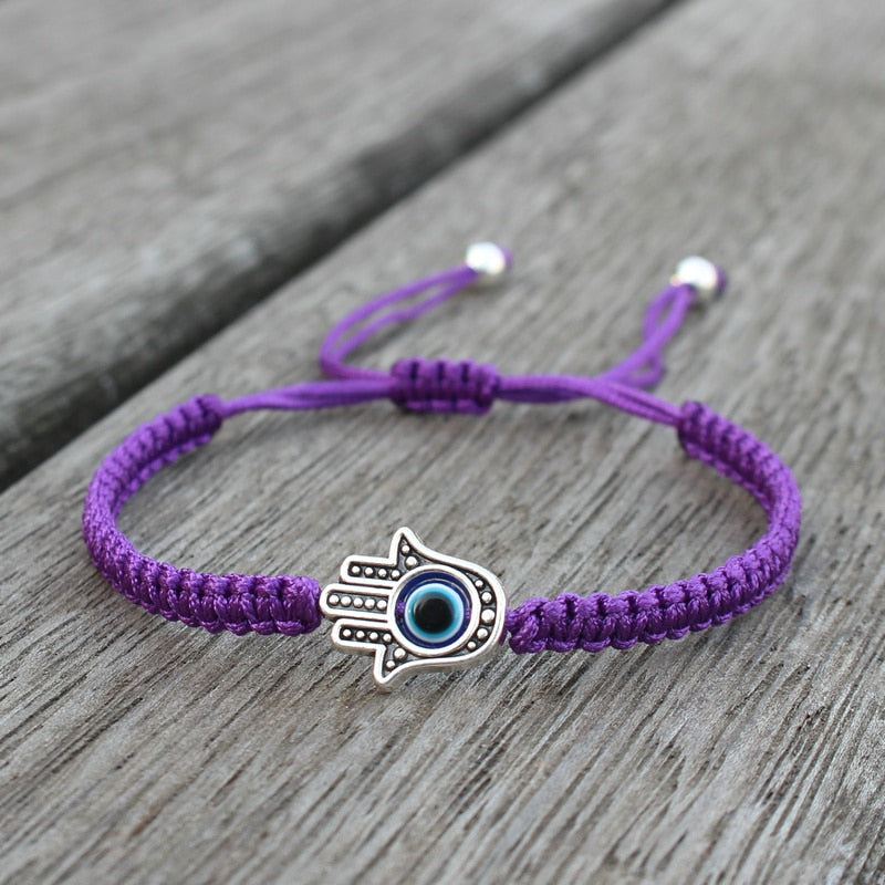 Evil Eye Hand of Fatima Braided Bracelet