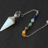 Natural Stone Pendulum for Dowsing & Divination with 7 Chakra Chain