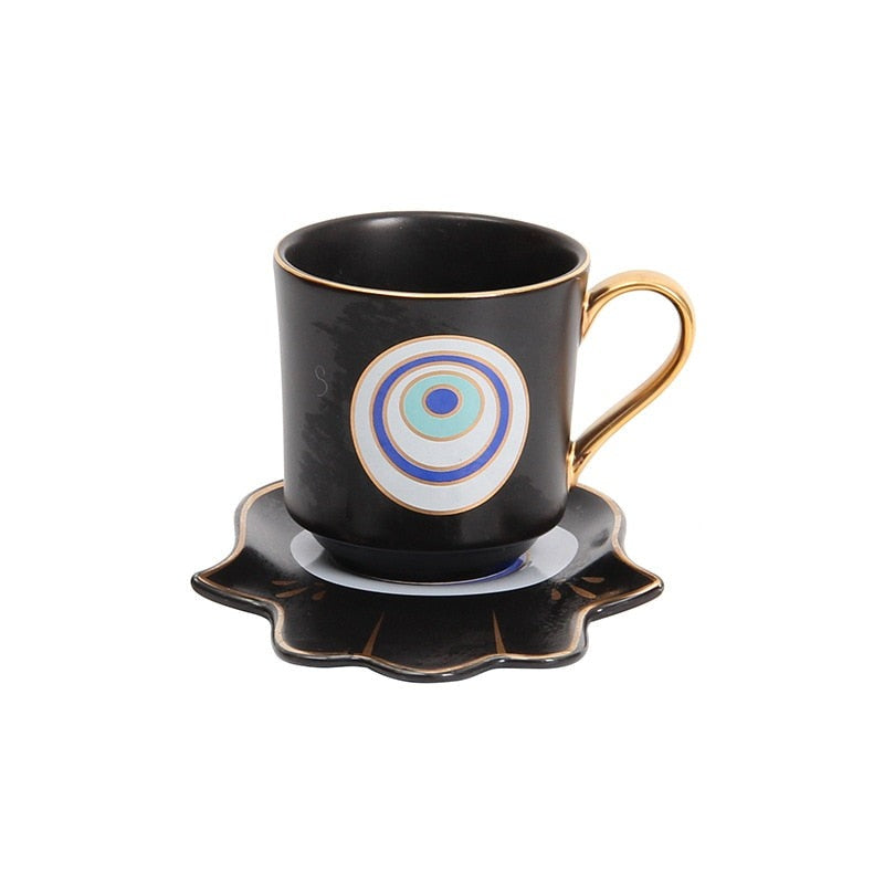 Evil Eye Luxury Coffee Cup Saucer Set