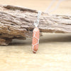 Natural Crystal Wire Wrap Bullet Point Hexagonal Pendulum with Silver Chain