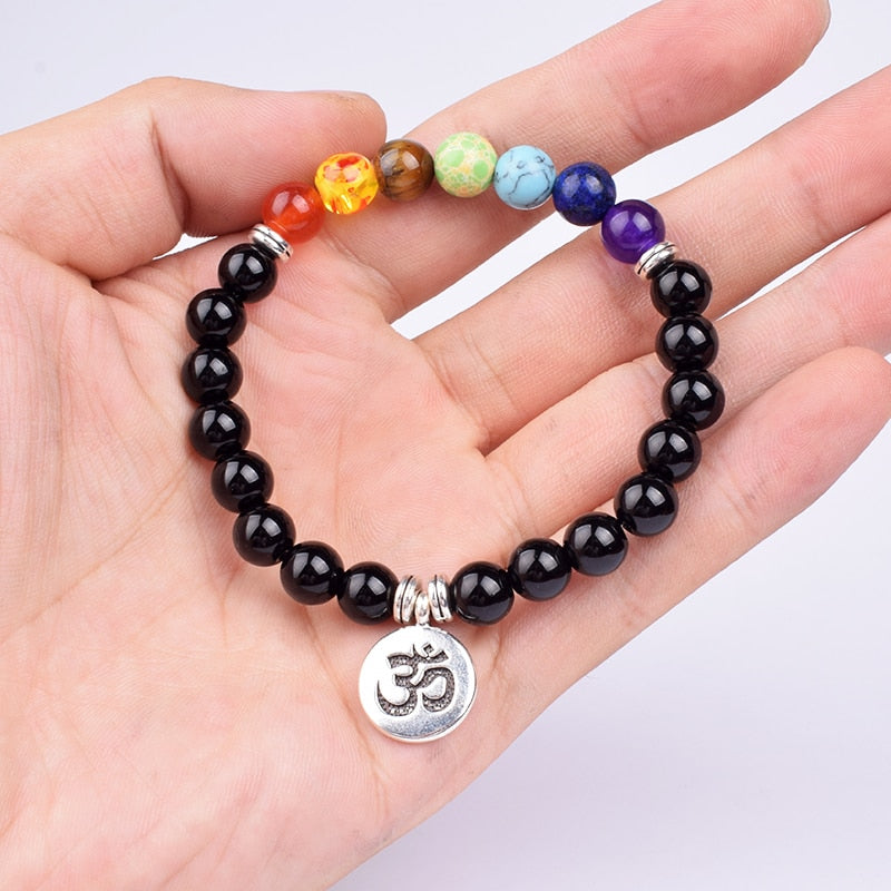 Ohm Charm Buddha Bead Bracelet