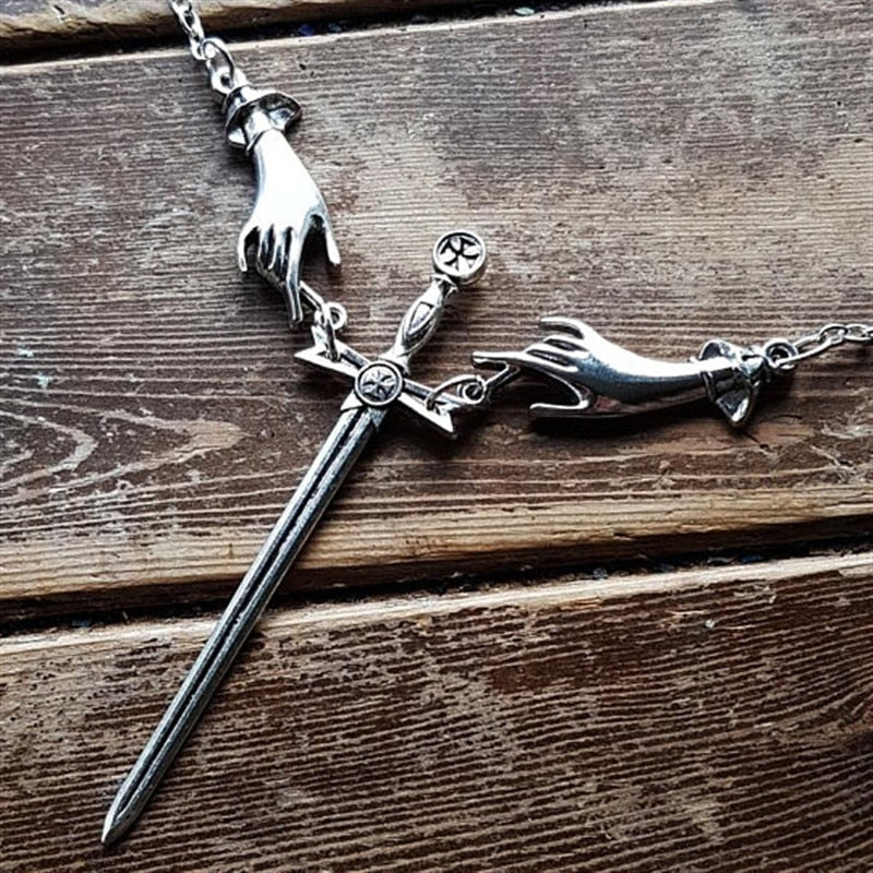 Sword Hand Pendant Necklace