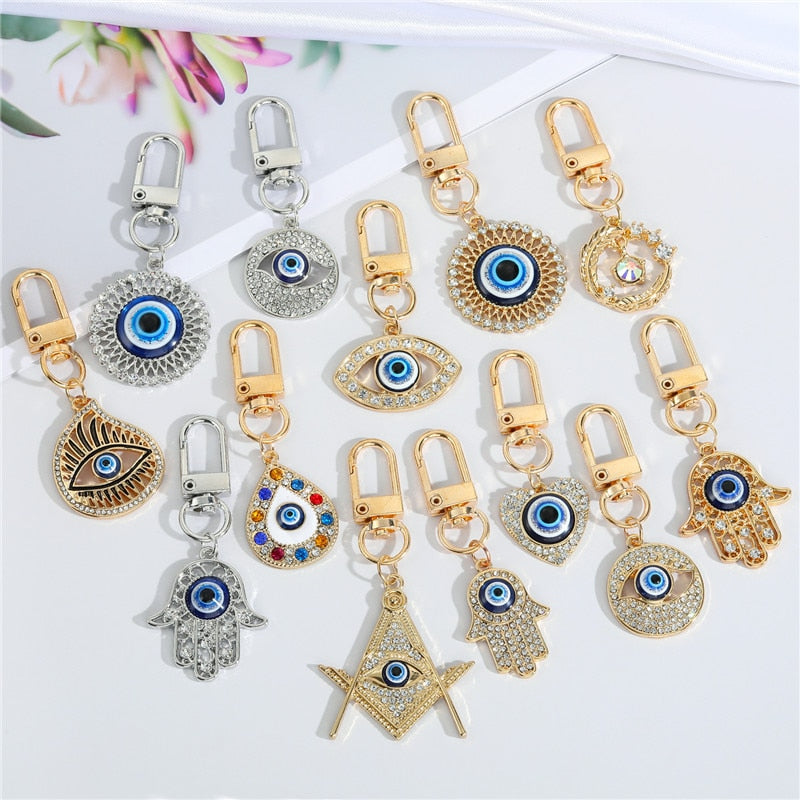 Evil Eye Keychain w/ Crystals