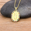 Virgin Mary Crystal Pendant Necklaces