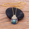 Evil Eye Water Drop Crystal Pendant Necklace