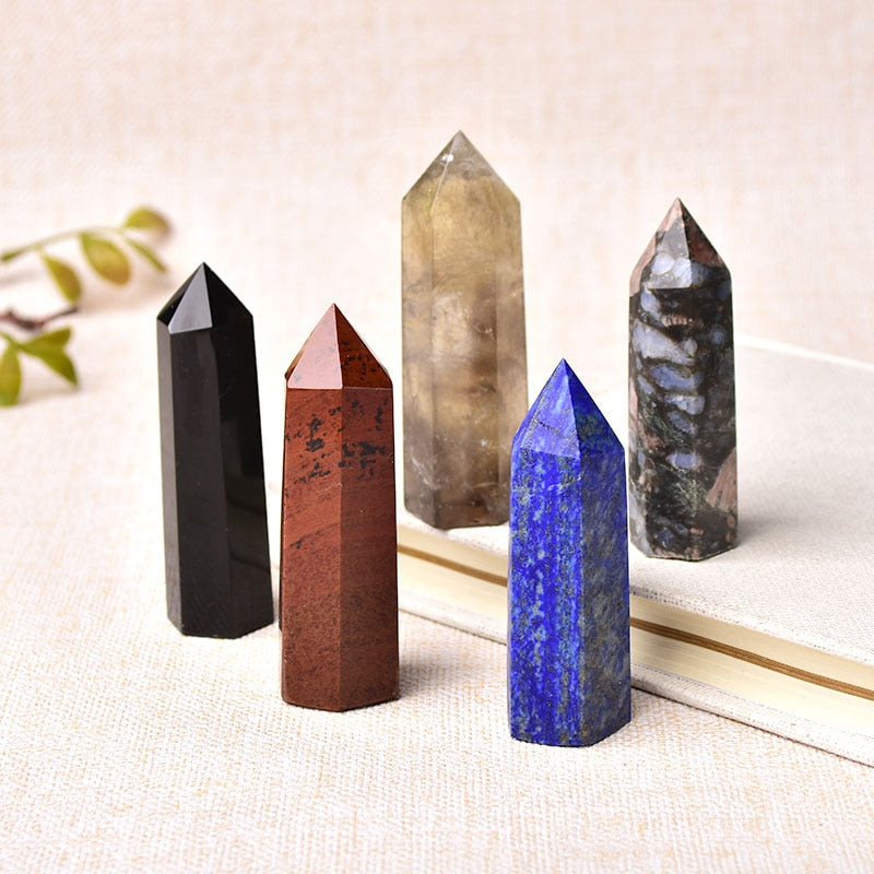 Natural Crystal & Stones Point Wand