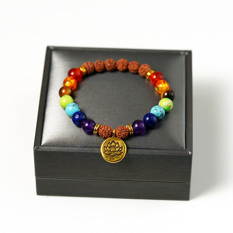 Ohm Charm Buddha Bead Bracelet