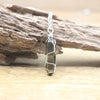 Natural Crystal Wire Wrap Bullet Point Hexagonal Pendulum with Silver Chain