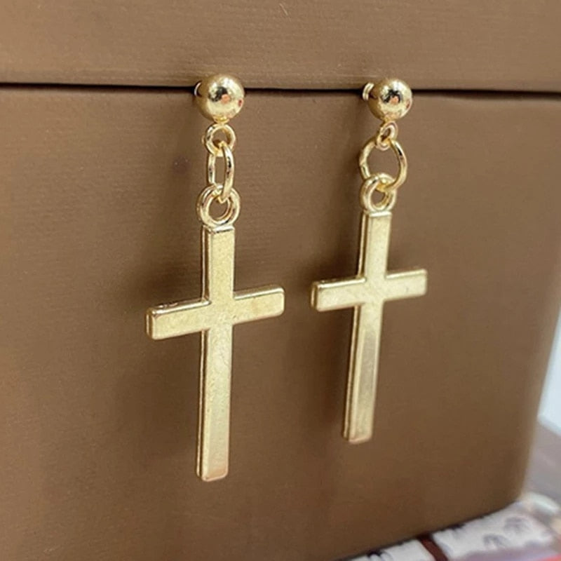 Cross Drop Dangle Earrings