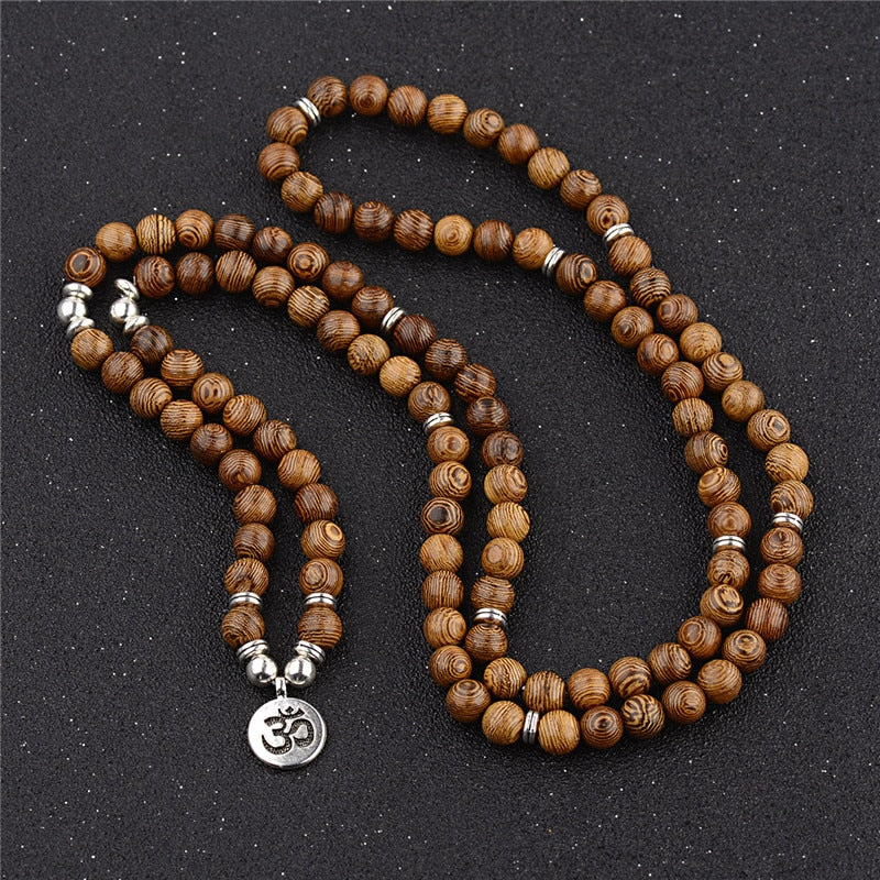 108 Bead Mala with Pendants Handmade