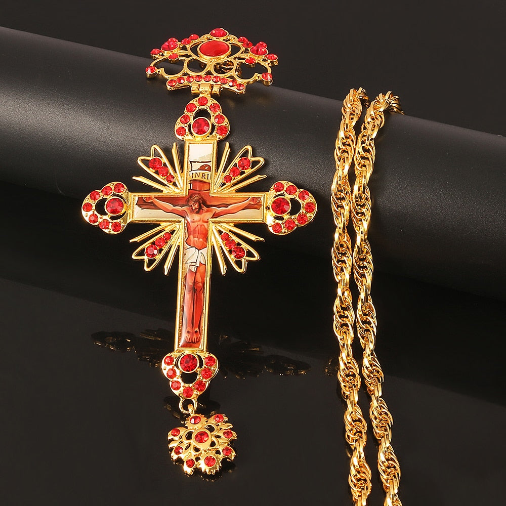 Pectoral Holy Cross Necklace Byzantine Style