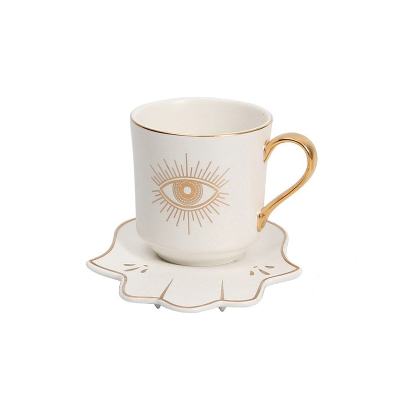 Evil Eye Luxury Coffee Cup Saucer Set