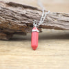 Natural Stone Hexagonal Point Pendant Necklace