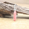 Natural Crystal Wire Wrap Bullet Point Hexagonal Pendulum with Silver Chain