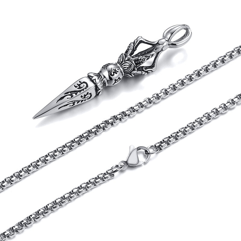 Tibetan Vajra Dagger Amulet Necklace