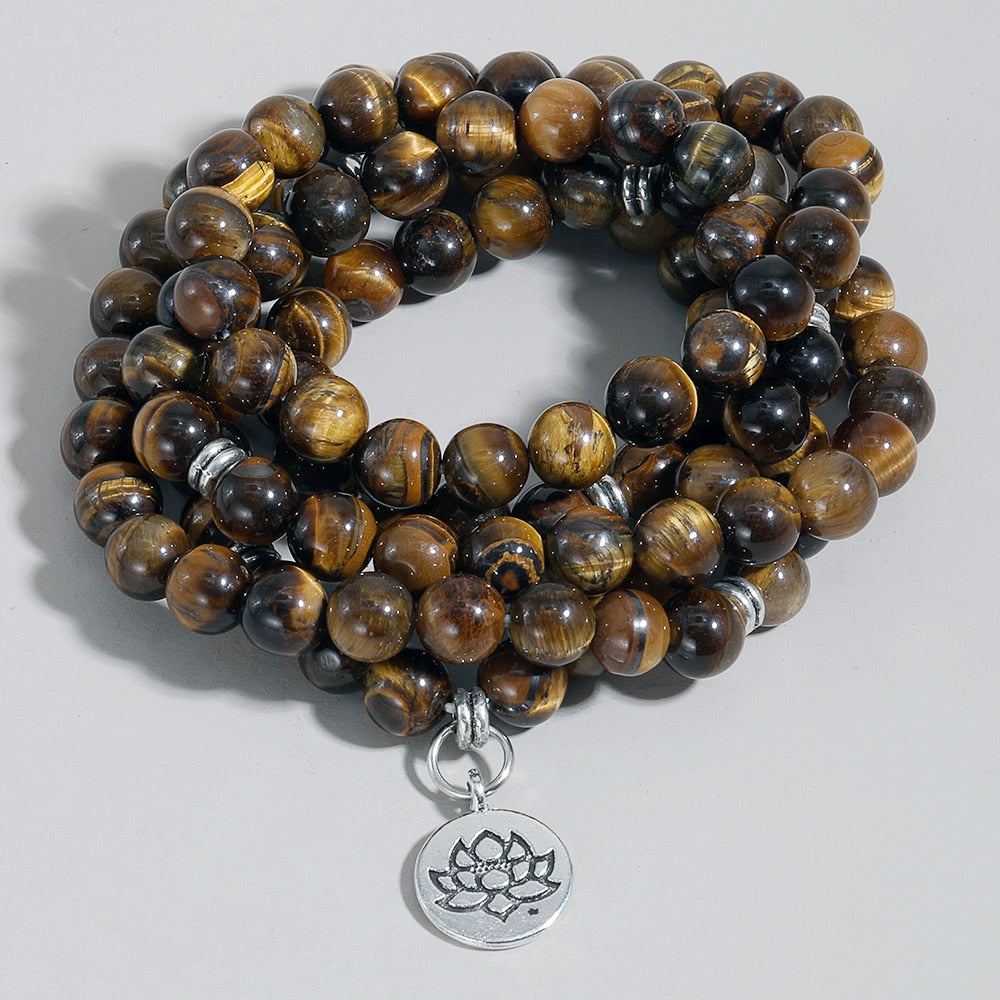 108 Bead Mala Handmade w/ Natural Yellow Tiger Eye