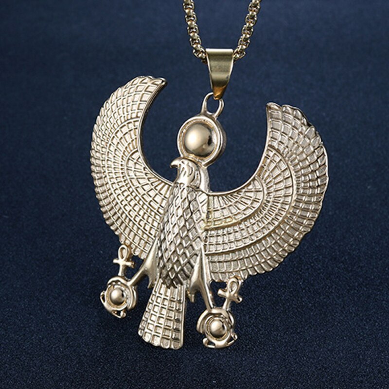 Egyptian God Horus Royal Falcon Steel Pendant