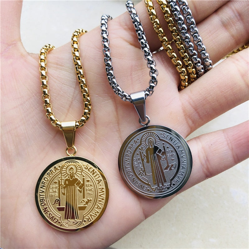 Saint Benedict Medallion Pendant Necklace