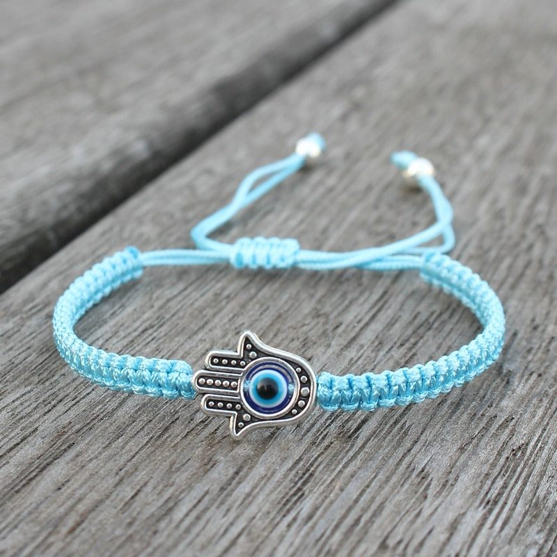 Evil Eye Hand of Fatima Braided Bracelet