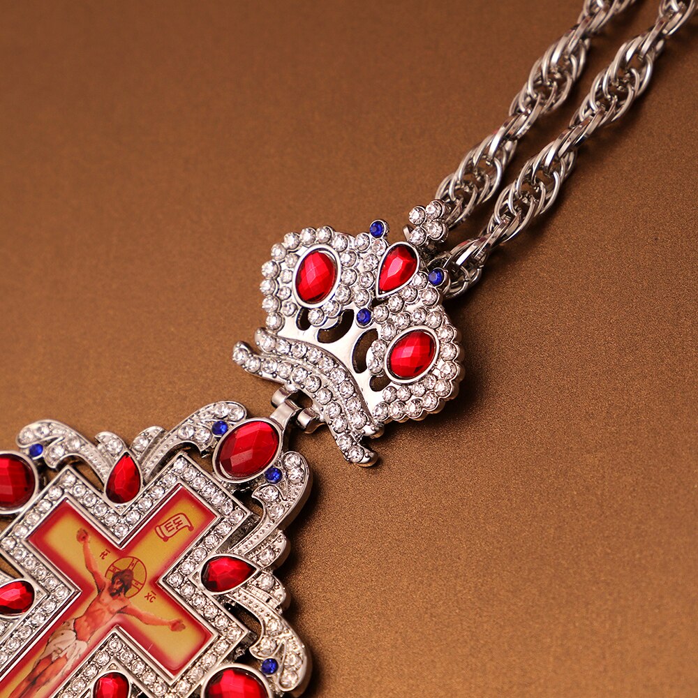 Orthodox Pectoral Jesus on the Holy Cross Necklace