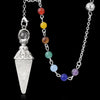 Natural Stone Pendulum for Dowsing & Divination with 7 Chakra Chain