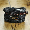 Braided Wrap Leather Bracelets for Men 4Pcs/Set