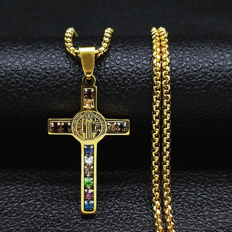 Crystal Crucifix with Saint Benedict Medal