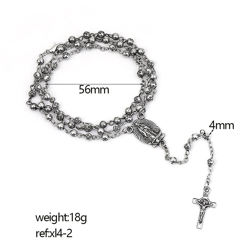 Jesus Christ on the Cross Rosary Necklace