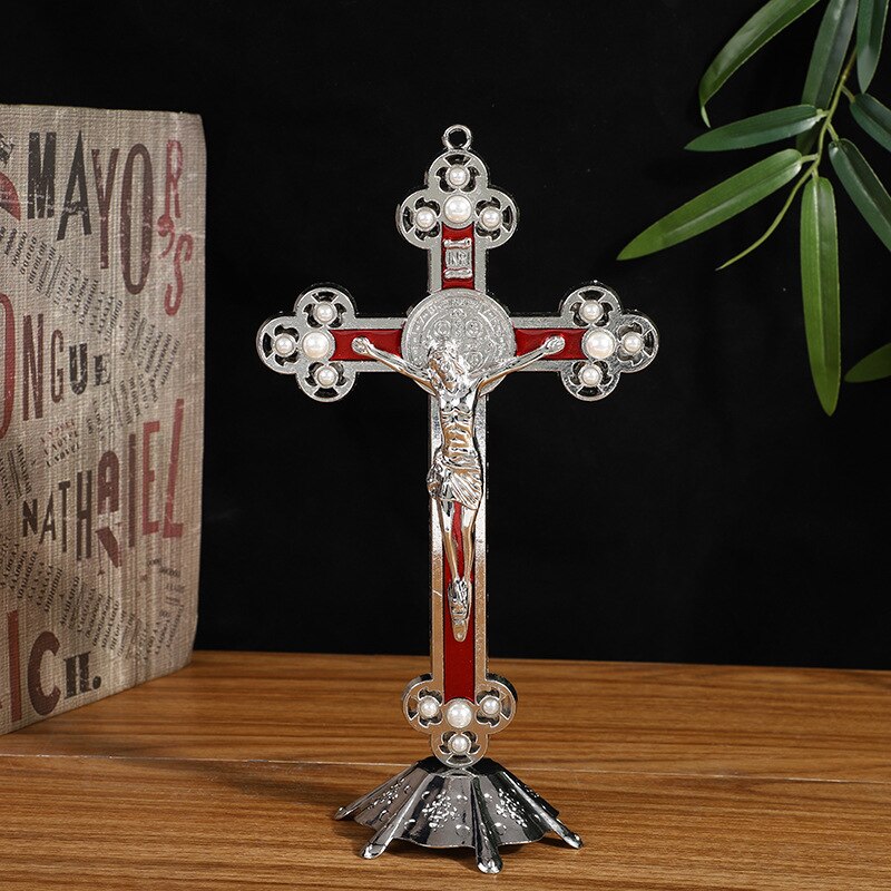 Jesus on the Holy Cross Standing Ornament for Home Altar