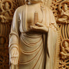 Buddha Sculpture Statue Traditional Hand Carving Out of Solid Wood