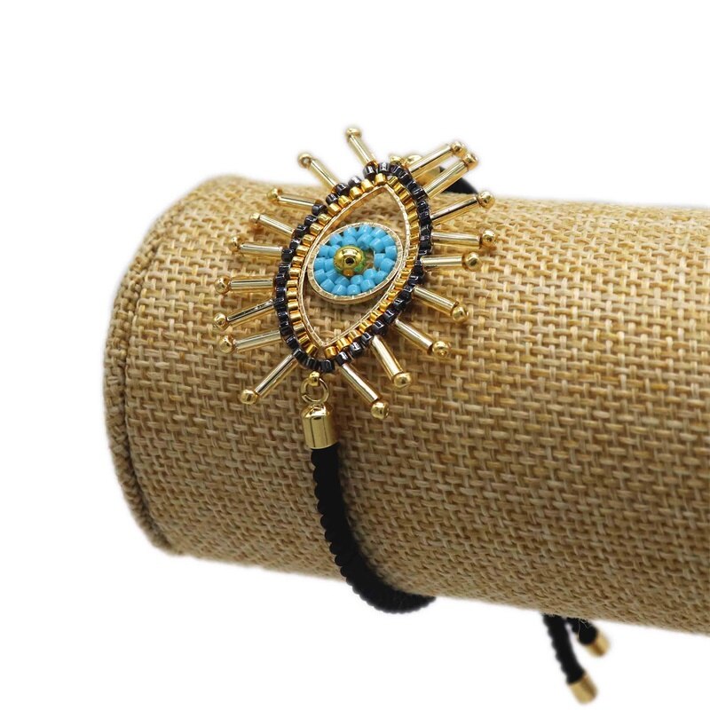 Handmade Woven Beaded Evil Eye Bracelet