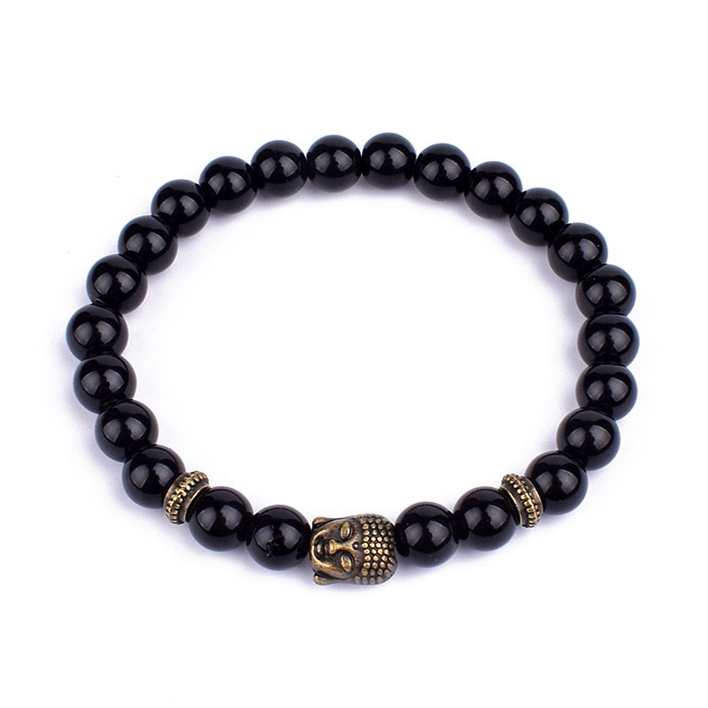 Ohm Charm Buddha Bead Bracelet